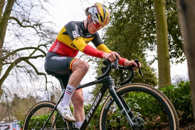 Belgian Marion Norbert Riberolle pictured in action during the women s elite race of the Parkcross cyclocross cycling event, race 6 7 in the Exact Cross competition, Wednesday 04 February 2026 in Maldegem. DAVIDxPINTENS  x161036848x