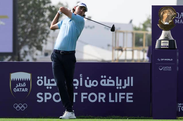 Qatar Masters 2026 - Previews A participant plays from the tee during the pro-am ahead of the Qatar Masters at the Doha Golf Club in Doha, Qatar, on February 4, 2026 DOHA Qatar Copyright: xNOUSHADx