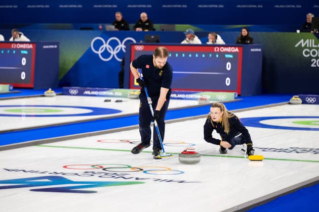 260204 Rasmus Wrana and Isabella Wrana of Sweden competes in a round robin mixed doubles curling match between Sweden and South Korea during day -2 of the 2026 Winter Olympics on February 4, 2026 in Cortina. Photo: Mathias Bergeld BILDBYRAN kod MB MB1305 curling Olympic Games, Olympische Spiele, Olympia, OS olympics winter olympics os ol olympiska spel vinter-os olympiske leker milano cortina 2026 milan cortina 2026 milano cortina 2026 olympic games milano cortina 2026 winter olympic games milano cortina-os milano cortina-ol vinter-ol -2 bbeng round robin *** 260204 Rasmus Wrana and Isabella Wrana of Sweden competes in a round robin mixed doubles curling match between Sweden and South Korea during day 2 of the 2026 Winter Olympics on February 4, 2026 in Cortina Photo Mathias Bergeld BILDBYRAN kod MB MB1305 curling olympic games olympics winter olympics os ol olympiska spel vinter os olympiske leker milano cortina 2026 milan cortina 2026 milano cortina 2026 olympic games milano cortina 2026 winter olympic games milano cortina os milano cortina ol vinter ol 2 bbeng round robin  Copyright: MATHIASxBERGELD BB260204MB084