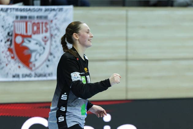 Torhüterin Nicola Czaja (Halle, 70), SV Union Halle-Neustadt vs. Borussia Dortmund, Alsco Handball Bundesliga Frauen, Saison 2025 26, 16. Spieltag, 04.02.2026 Halle SWH Arena Sachsen-Anhalt Deutschland