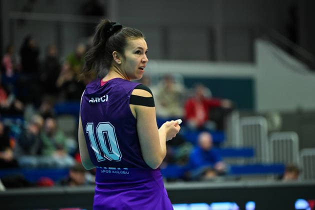 Beyza Arici (Ankara Zeren Spor Kuluebue, 10) Dresdner SC vs. Ankara Zeren Spor Kuluebue, CEV Volleyball Champions League, Spielzeit 2025 2026, 04.02.2026 Dresdner SC vs. Ankara Zeren Spor Kuluebue, CEV Volleyball Champions League, Spielzeit 2025 2026, 04.02.2026 Dresden Copyright: xEibner-Pressefoto xHoepnerx EP_PHR