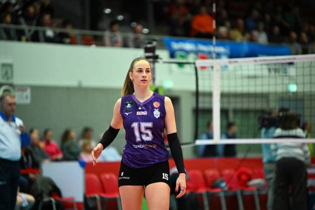 Aleksandra Uzelac (Ankara Zeren Spor Kuluebue, 15) Dresdner SC vs. Ankara Zeren Spor Kuluebue, CEV Volleyball Champions League, Spielzeit 2025 2026, 04.02.2026 Dresdner SC vs. Ankara Zeren Spor Kuluebue, CEV Volleyball Champions League, Spielzeit 2025 2026, 04.02.2026 Dresden Copyright: xEibner-Pressefoto xHoepnerx EP_PHR
