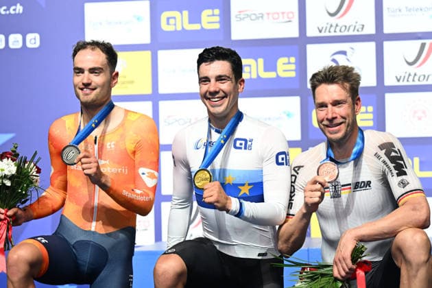 04-02-2026 European Championships Elite Track; Giornata 04; 2026, Portogallo; 2026, Olanda; 2026, Germany; Leitao, Iuri; Dorenbos, Yanne; Kluge, Roger; Konya - Velodrom; 