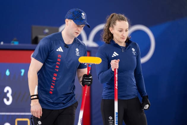 260204 Bruce Mouat and Jennifer Dodds of Great Britain compete in a round robin mixed doubles curling match between Great Britain and Norway during day -2 of the 2026 Winter Olympics on February 4, 2026 in Cortina. Photo: Mathias Bergeld BILDBYRAN kod MB MB1305 curling Olympic Games, Olympische Spiele, Olympia, OS olympics winter olympics os ol olympiska spel vinter-os olympiske leker milano cortina 2026 milan cortina 2026 milano cortina 2026 olympic games milano cortina 2026 winter olympic games milano cortina-os milano cortina-ol vinter-ol -2 bbeng round robin *** 260204 Bruce Mouat and Jennifer Dodds of Great Britain compete in a round robin mixed doubles curling match between Great Britain and Norway during day 2 of the 2026 Winter Olympics on February 4, 2026 in Cortina Photo Mathias Bergeld BILDBYRAN kod MB MB1305 curling olympic games olympics winter olympics os ol olympiska spel vinter os olympiske leker milano cortina 2026 milan cortina 2026 milano cortina 2026 olympic games milano cortina 2026 winter olympic games milano cortina os milano cortina ol vinter ol 2 bbeng round robin  Copyright: MATHIASxBERGELD BB260204MB113
