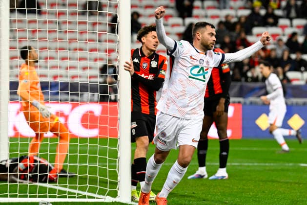 FOOTBALL : OGC Nice VS Montpellier HÃ rault Club - Coupe de France - 04 02 2026 Joy MHSC - But C.S.C Kojo Peprah Oppong - Coupe de France match between OGC Nice and Montpellier HÃ rault Sport Club on February 4, 2026 at the Allianz Riviera Stadium in Nice. NiceFrance  Copyright: xWilliamxCannarellax