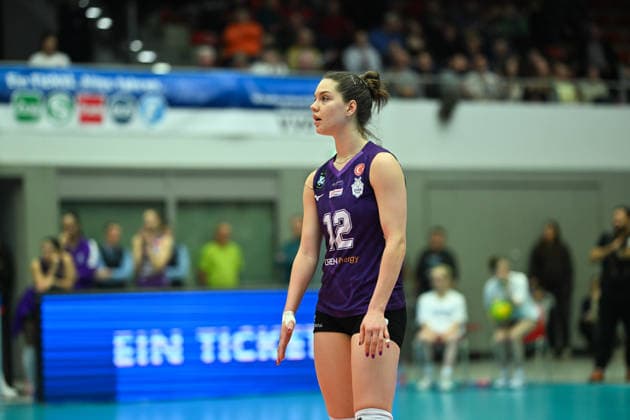 Svetlana Gatina (Ankara Zeren Spor Kuluebue, 12) Dresdner SC vs. Ankara Zeren Spor Kuluebue, CEV Volleyball Champions League, Spielzeit 2025 2026, 04.02.2026 Dresdner SC vs. Ankara Zeren Spor Kuluebue, CEV Volleyball Champions League, Spielzeit 2025 2026, 04.02.2026 Dresden Copyright: xEibner-Pressefoto xHoepnerx EP_PHR