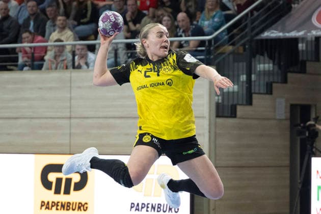 Handball Bundesliga Frauen,HBF, Saison 2025 2026 SV Union Halle-Neustadt vs.Borussia Dortmund Halle, Deutschland 04.Februar 2026: Im Bild:Guro Husebo (Dortmund) Halle Saale SWH Arena Sachsen-Anhalt Deutschland
