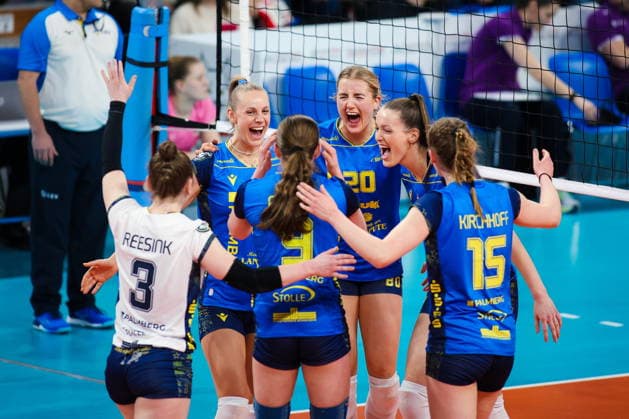2026.02.04 Rzeszow Siatkowka, Liga Mistrzyn 2026 DevelopRes Rzeszow - SSC Palmberg Schwerin N z Hannah Kohn Helena Corina Kok Foto Marta Badowska PressFocus 2026.02.04 Rzeszow Volleyball, CEV Champions League Volley 2026 Women Hannah Kohn Helena Corina Kok Credit: Marta Badowska PressFocus NEWSPIX.PL --- newspix.pl POLAND OUT! 