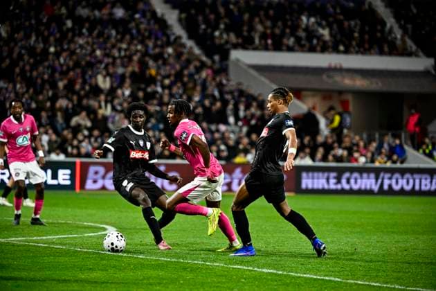 FOOTBALL : Toulouse vs Amiens - 8eme de Finale de la Coupe de France - Toulouse - 04 02 2026 Action but et joie Yann Gboho (tfc) Toulouse  Copyright: xThierryxBretonx