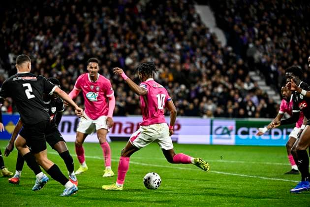 FOOTBALL : Toulouse vs Amiens - 8eme de Finale de la Coupe de France - Toulouse - 04 02 2026 Action but et joie Yann Gboho (tfc) Toulouse  Copyright: xThierryxBretonx