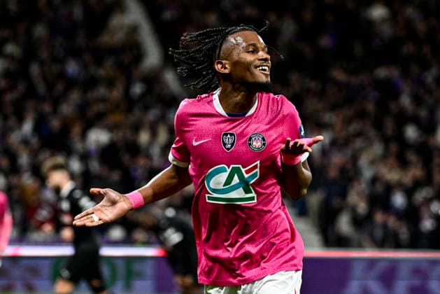 FOOTBALL : Toulouse vs Amiens - 8eme de Finale de la Coupe de France - Toulouse - 04 02 2026 Action but et joie Yann Gboho (tfc) Toulouse  Copyright: xThierryxBretonx