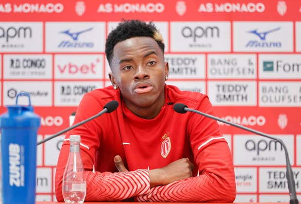 La Turbie, France - February 04, 2026: RC Strasbourg Alsace - AS Monaco press conference, PK, Pressekonferenz at the Headquarter with Simon Adingra. Mandoga Media Germany RC Strasbourg Alsace - AS Monaco