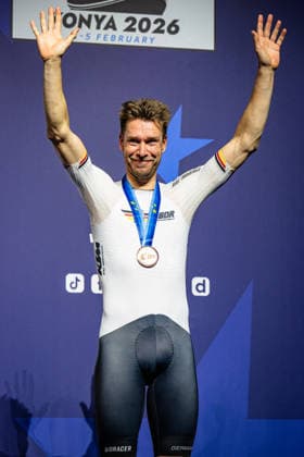 KLUGE Roger: UEC Track cycling, Rad, Radsport, Bahnrad, Bahn European Championships Konya 2026 KLUGE Roger ( GER ) Germany Third Place Award Ceremony - Medal Ceremony - Podium - Hochformat - Hoch - Vertikal - Portrait - Event Veranstaltung: UEC Track Cycling European Championships 2026 - Category Kategorie: Cycling - Track Cycling European Championships - Location Ort: Asia - Türkiye - Konya - Discipline: Omnium - Category: Elite Men - Distance: ... m - Date Datum: 04.02.2026 Wednesday Day 4 -