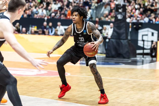 GER, BKT EuroCup, Saison 2025 2026, Niners Chemnitz - Dolomiti Energia Trento. 04.02.2026, Messe, Chemnitz, GER, BKT EuroCup, Saison 2025 2026, Niners Chemnitz - Dolomiti Energia Trento. Khalif Battle (Tolomiti Energia Trento 99) Foto Alexander Trienitz Chemnitz Messe Sachsen Deutschland