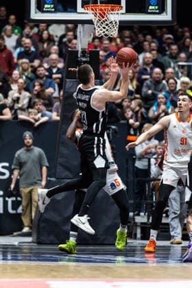 GER, BKT EuroCup, Saison 2025 2026, Niners Chemnitz - Dolomiti Energia Trento. 04.02.2026, Messe, Chemnitz, GER, BKT EuroCup, Saison 2025 2026, Niners Chemnitz - Dolomiti Energia Trento. Andrej Jakimovski (Tolomiti Energia Trento 23) Foto Alexander Trienitz Chemnitz Messe Sachsen Deutschland