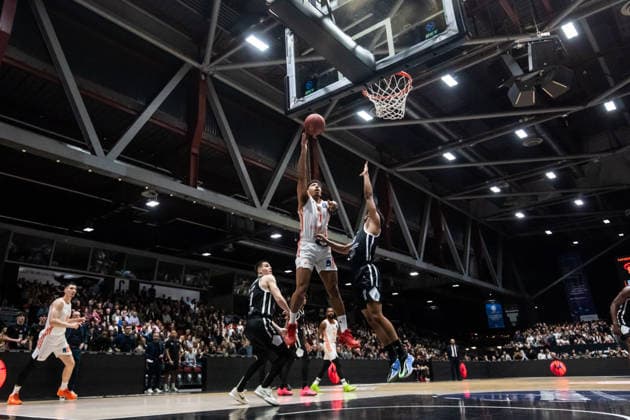 GER, BKT EuroCup, Saison 2025 2026, Niners Chemnitz - Dolomiti Energia Trento. 04.02.2026, Messe, Chemnitz, GER, BKT EuroCup, Saison 2025 2026, Niners Chemnitz - Dolomiti Energia Trento. Kostja Mushidi (Niners Chemnitz, 11) Foto Alexander Trienitz Chemnitz Messe Sachsen Deutschland