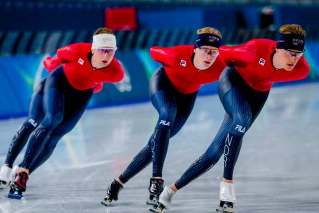 Winter Olympics in Milan Cortina 2026 Milan, Italy 20260205. Skate skaters Sander Eitrem, Peder Kongshaug and Sigurd Henriksen train in the Milan Speed skating, Eisschnelllauf arena during the Milan Cortina 2026 Winter Olympics. All will run 5000m on Sunday. Photo: Heiko Junge NTB Milano Italy EDITORIAL USE ONLY. RESTRICTED USE FOR BETTING COMPANIES Ref:_SPOKfyR1Dh1D9Y.jpg *** Winter Olympics in Milan Cortina 2026 Milan, Italy 20260205 Skate skaters Sander Eitrem, Peder Kongshaug and Sigurd Henriksen train in the Milan Speed Skating arena during the Milan Cortina 2026 Winter Olympics All will run 5000m on Sunday Photo Heiko Junge NTB Milano Italy EDITORIAL USE ONLY RESTRICTED USE FOR BETTING COMPANIES  Copyright: xHeikoxJungex xNTBx