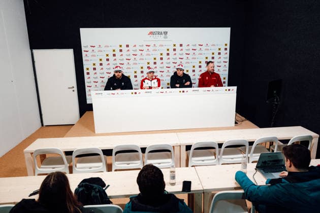 OLYMPICS - Winter Olympic Games, Olympische Spiele, Olympia, OS Milano Cortina 2026 CORTINA D AMPEZZO,ITALY,05.FEB.26 - OLYMPICS, LUGE - Winter Olympic Games Milano Cortina 2026, Austria House, preview, singles, men, press conference, PK, Pressekonferenz Rodel Austria. Image shows .  GEPAxpictures xAlexanderxSolc