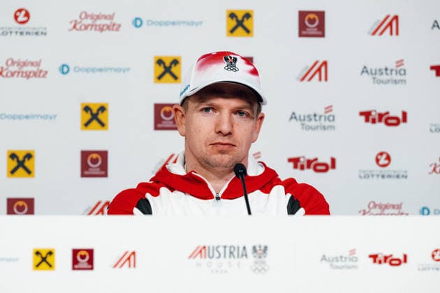 OLYMPICS - Winter Olympic Games, Olympische Spiele, Olympia, OS Milano Cortina 2026 CORTINA D AMPEZZO,ITALY,05.FEB.26 - OLYMPICS, LUGE - Winter Olympic Games Milano Cortina 2026, Austria House, preview, singles, men, press conference, PK, Pressekonferenz Rodel Austria. Image shows Wolfgang Kindl (AUT) during an interview.  GEPAxpictures xAlexanderxSolc