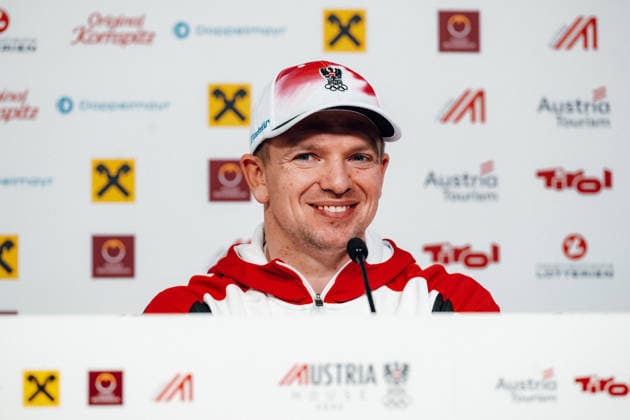 OLYMPICS - Winter Olympic Games, Olympische Spiele, Olympia, OS Milano Cortina 2026 CORTINA D AMPEZZO,ITALY,05.FEB.26 - OLYMPICS, LUGE - Winter Olympic Games Milano Cortina 2026, Austria House, preview, singles, men, press conference, PK, Pressekonferenz Rodel Austria. Image shows Wolfgang Kindl (AUT) during an interview.  GEPAxpictures xAlexanderxSolc