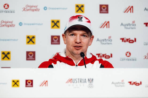 OLYMPICS - Winter Olympic Games, Olympische Spiele, Olympia, OS Milano Cortina 2026 CORTINA D AMPEZZO,ITALY,05.FEB.26 - OLYMPICS, LUGE - Winter Olympic Games Milano Cortina 2026, Austria House, preview, singles, men, press conference, PK, Pressekonferenz Rodel Austria. Image shows Wolfgang Kindl (AUT) during an interview.  GEPAxpictures xAlexanderxSolc