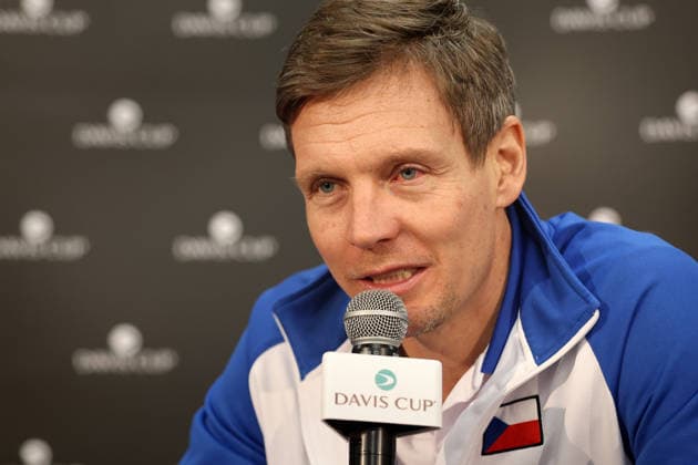 press conference, PK, Pressekonferenz with Czech tennis team captain Tomas Berdych ahead of the Davis Cup qualifiers match Czech Republic - Sweden, in Jihlava, Czech Republic, on February 5, 2026. (CTKxPhoto LiborxPlihal) CTKPhotoP2026020503475  CTKPhotoP2026020503475