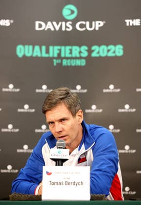 press conference, PK, Pressekonferenz with Czech tennis team captain Tomas Berdych ahead of the Davis Cup qualifiers match Czech Republic - Sweden, in Jihlava, Czech Republic, on February 5, 2026. (CTKxPhoto LiborxPlihal) CTKPhotoP2026020503476  CTKPhotoP2026020503476