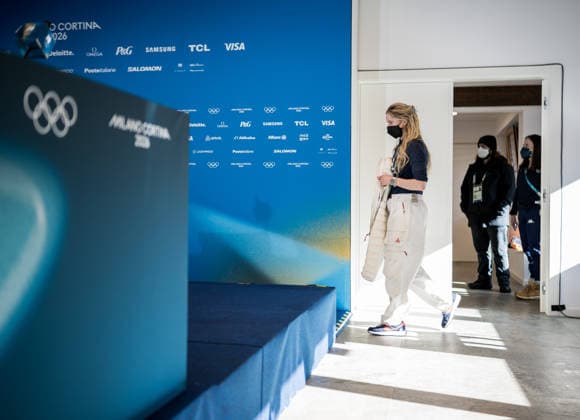 260205 Jessie Diggins of the United States at a press conference, PK, Pressekonferenz during day -1 of the 2026 Winter Olympics on February 5, 2026 in Val di Fiemme. Photo: Maxim Thore BILDBYRAN kod MT MT0955 skidor cross-country skiing langrenn Olympic Games, Olympische Spiele, Olympia, OS olympics winter olympics os ol olympiska spel vinter-os olympiske leker milano cortina 2026 milan cortina 2026 milano cortina 2026 olympic games milano cortina 2026 winter olympic games milano cortina-os milano cortina-ol vinter-ol -1 bbeng presskonferens pressekonferanse *** 260205 Jessie Diggins of the United States at a press conference during day 1 of the 2026 Winter Olympics on February 5, 2026 in Val di Fiemme Photo Maxim Thore BILDBYRAN kod MT MT0955 skidor cross country skiing langrenn olympic games olympics winter olympics os ol olympiska spel vinter os olympiske leker milano cortina 2026 milan cortina 2026 milano cortina 2026 olympic games milano cortina 2026 winter olympic games milano cortina os milano cortina ol vinter ol 1 bbeng presskonferens pressekonferanse  Copyright: MAXIMxTHORE BB260205MT057