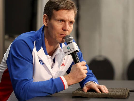 press conference, PK, Pressekonferenz with Czech tennis team captain Tomas Berdych ahead of the Davis Cup qualifiers match Czech Republic - Sweden, in Jihlava, Czech Republic, on February 5, 2026. (CTKxPhoto LiborxPlihal) CTKPhotoP2026020503548  CTKPhotoP2026020503548