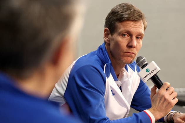 press conference, PK, Pressekonferenz with Czech tennis team captain Tomas Berdych ahead of the Davis Cup qualifiers match Czech Republic - Sweden, in Jihlava, Czech Republic, on February 5, 2026. (CTKxPhoto LiborxPlihal) CTKPhotoP2026020503550  CTKPhotoP2026020503550