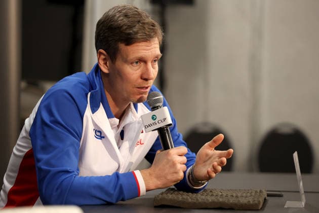 press conference, PK, Pressekonferenz with Czech tennis team captain Tomas Berdych ahead of the Davis Cup qualifiers match Czech Republic - Sweden, in Jihlava, Czech Republic, on February 5, 2026. (CTKxPhoto LiborxPlihal) CTKPhotoP2026020503551  CTKPhotoP2026020503551