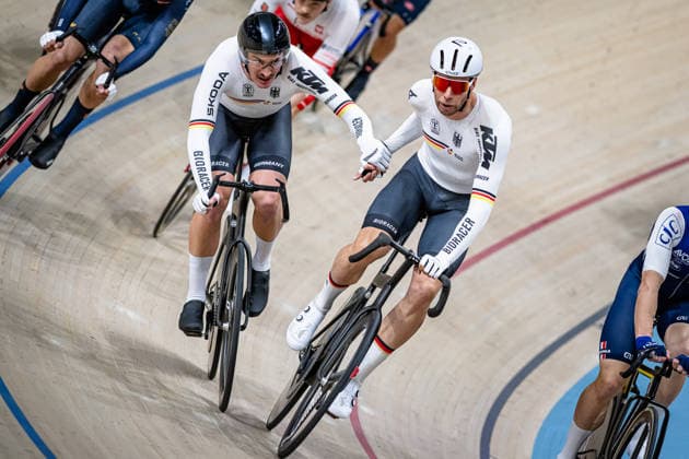 AUGENSTEIN Moritz, KLUGE Roger: UEC Track cycling, Rad, Radsport, Bahnrad, Bahn European Championships Konya 2026 AUGENSTEIN Moritz - KLUGE Roger ( GER ) Germany Querformat - quer - horizontal - Landscape - Event Veranstaltung: UEC Track Cycling European Championships 2026 - Category Kategorie: Cycling - Track Cycling European Championships - Location Ort: Asia - Türkiye - Konya - Discipline: Madison - Category: Elite Men - Distance: 50 km - Date Datum: 05.02.2026 Thursday Day 5 -
