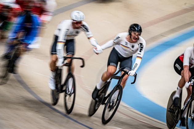 AUGENSTEIN Moritz, KLUGE Roger: UEC Track cycling, Rad, Radsport, Bahnrad, Bahn European Championships Konya 2026 AUGENSTEIN Moritz - KLUGE Roger ( GER ) Germany Querformat - quer - horizontal - Landscape - Event Veranstaltung: UEC Track Cycling European Championships 2026 - Category Kategorie: Cycling - Track Cycling European Championships - Location Ort: Asia - Türkiye - Konya - Discipline: Madison - Category: Elite Men - Distance: 50 km - Date Datum: 05.02.2026 Thursday Day 5 -