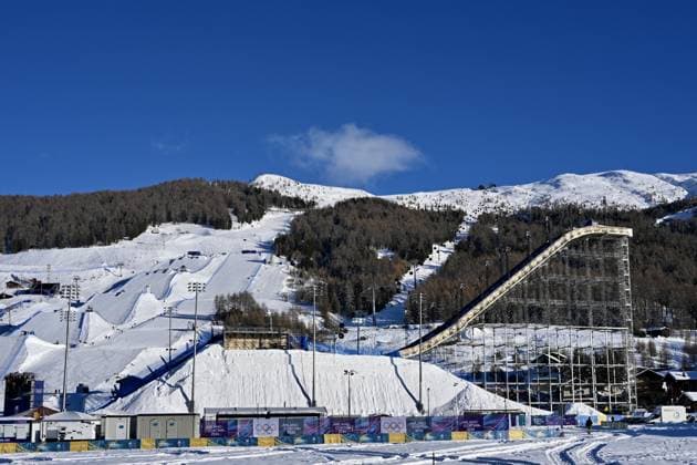 General view, FEBRUARY 5, 2026 - Snowboarding : Men s Big Air Qualification during the Milano Cortina 2026 Olympic Winter games, Winterspiele,Spiele, Summer games at Livigno Snow Park in Livigno, Italy.  aflo_318592759