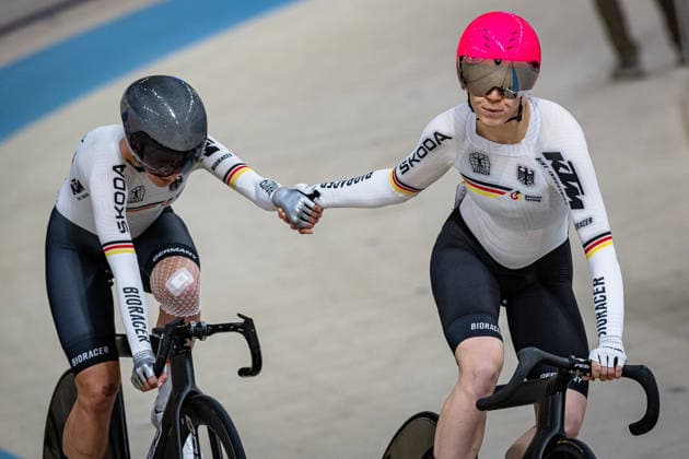 TEUTENBERG Lea Lin, REIßNER Lena Charlotte: UEC Track cycling, Rad, Radsport, Bahnrad, Bahn European Championships Konya 2026 TEUTENBERG Lea Lin - REIßNER Lena Charlotte ( GER ) Geermany Querformat - quer - horizontal - Landscape - Event Veranstaltung: UEC Track Cycling European Championships 2026 - Category Kategorie: Cycling - Track Cycling European Championships - Location Ort: Asia - Türkiye - Konya - Discipline: Madison - Category: Elite Women - Distance: 30 km - Date Datum: 05.02.2026 Thursday Day 5 -