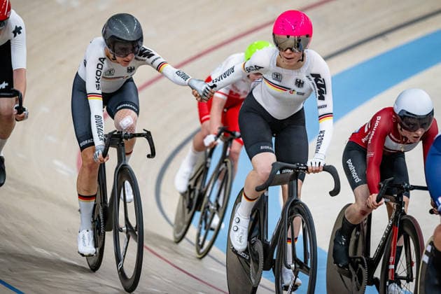 TEUTENBERG Lea Lin, REIßNER Lena Charlotte: UEC Track cycling, Rad, Radsport, Bahnrad, Bahn European Championships Konya 2026 TEUTENBERG Lea Lin - REIßNER Lena Charlotte ( GER ) Geermany Querformat - quer - horizontal - Landscape - Event Veranstaltung: UEC Track Cycling European Championships 2026 - Category Kategorie: Cycling - Track Cycling European Championships - Location Ort: Asia - Türkiye - Konya - Discipline: Madison - Category: Elite Women - Distance: 30 km - Date Datum: 05.02.2026 Thursday Day 5 -
