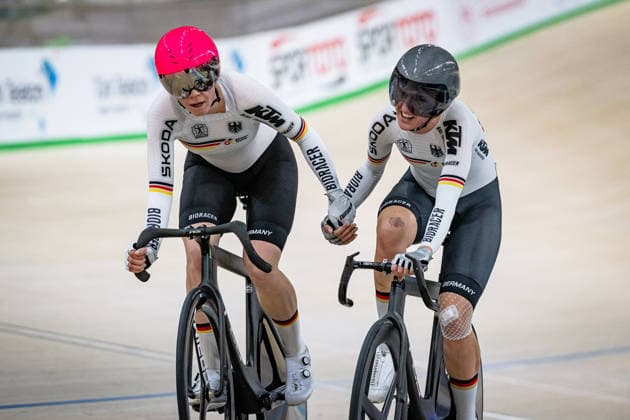 TEUTENBERG Lea Lin, REIßNER Lena Charlotte: UEC Track cycling, Rad, Radsport, Bahnrad, Bahn European Championships Konya 2026 TEUTENBERG Lea Lin - REIßNER Lena Charlotte ( GER ) Geermany Querformat - quer - horizontal - Landscape - Event Veranstaltung: UEC Track Cycling European Championships 2026 - Category Kategorie: Cycling - Track Cycling European Championships - Location Ort: Asia - Türkiye - Konya - Discipline: Madison - Category: Elite Women - Distance: 30 km - Date Datum: 05.02.2026 Thursday Day 5 -