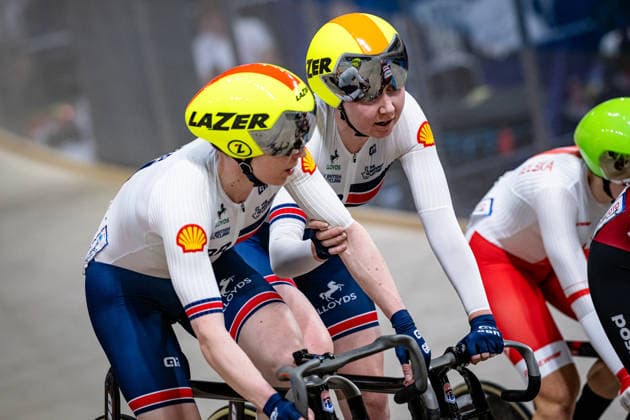 ARCHIBALD Katie, MORRIS Anna: UEC Track cycling, Rad, Radsport, Bahnrad, Bahn European Championships Konya 2026 ARCHIBALD Katie - MORRIS Anna ( GBR ) Great Britain Querformat - quer - horizontal - Landscape - Event Veranstaltung: UEC Track Cycling European Championships 2026 - Category Kategorie: Cycling - Track Cycling European Championships - Location Ort: Asia - Türkiye - Konya - Discipline: Madison - Category: Elite Women - Distance: 30 km - Date Datum: 05.02.2026 Thursday Day 5 -
