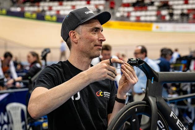 Name: UEC Track cycling, Rad, Radsport, Bahnrad, Bahn European Championships Konya 2026 Mechanic ( GER ) Germany Querformat - quer - horizontal - Landscape - Event Veranstaltung: UEC Track Cycling European Championships 2026 - Category Kategorie: Cycling - Track Cycling European Championships - Location Ort: Asia - Türkiye - Konya - Discipline: Madison - Category: Elite Women - Distance: 30 km - Date Datum: 05.02.2026 Thursday Day 5 -