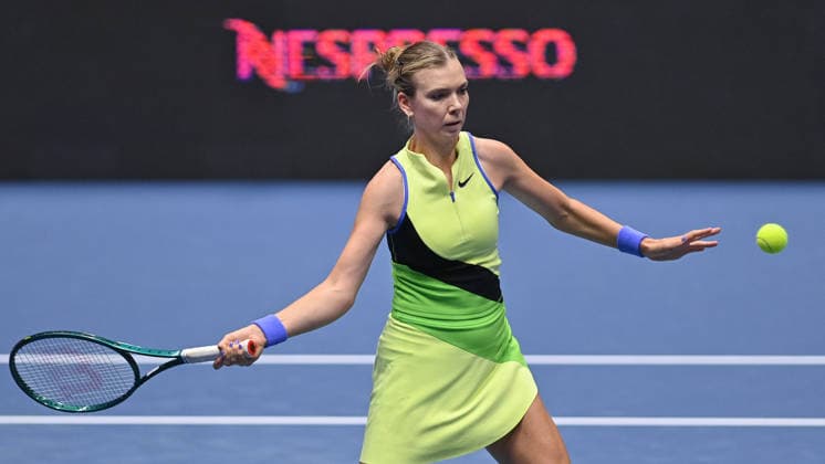 Katie Boulter of Great Britain in action during the match against Linda Fruhvirtova of Czechia within the WTA, Tennis Damen women s tennis tournament Ostrava Open in Ostrava, Czech Republic, February 5, 2026. (CTKxPhoto JaroslavxOzana) CTKPhotoP2026020507806  CTKPhotoP2026020507806