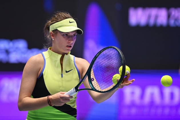 Linda Fruhvirtova of Czechia in action during the match against Katie Boulter of Great Britain within the WTA, Tennis Damen women s tennis tournament Ostrava Open in Ostrava, Czech Republic, February 5, 2026. (CTKxPhoto JaroslavxOzana) CTKPhotoP2026020507875  CTKPhotoP2026020507875