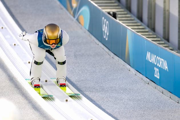OLYMPICS - Winter Olympic Games, Olympische Spiele, Olympia, OS Milano Cortina 2026 VAL DI FIEMME,ITALY,05.FEB.26 - OLYMPICS, Ski jumping, Skispringen, Ski, nordisch - Winter Olympic Games Milano Cortina 2026, preview, normal hill, training, women. Image shows Delia Anamaria Folea (ROU).  GEPAxpictures xMatthiasxTrinkl