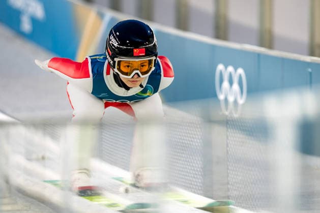 OLYMPICS - Winter Olympic Games, Olympische Spiele, Olympia, OS Milano Cortina 2026 VAL DI FIEMME,ITALY,05.FEB.26 - OLYMPICS, Ski jumping, Skispringen, Ski, nordisch - Winter Olympic Games Milano Cortina 2026, preview, normal hill, training, women. Image shows Qi Liu (CHN).  GEPAxpictures xMatthiasxTrinkl