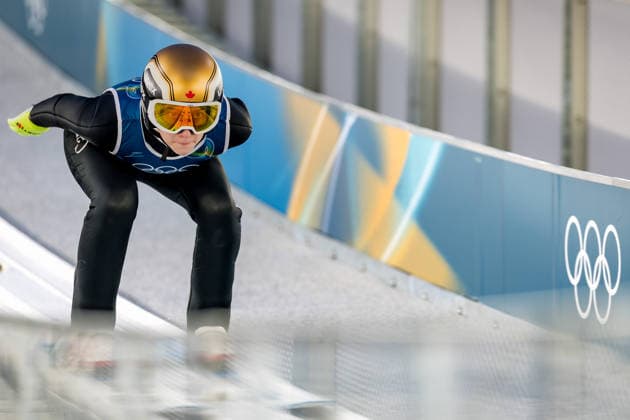 OLYMPICS - Winter Olympic Games, Olympische Spiele, Olympia, OS Milano Cortina 2026 VAL DI FIEMME,ITALY,05.FEB.26 - OLYMPICS, Ski jumping, Skispringen, Ski, nordisch - Winter Olympic Games Milano Cortina 2026, preview, normal hill, training, women. Image shows Nicole Maurer (CAN).  GEPAxpictures xMatthiasxTrinkl