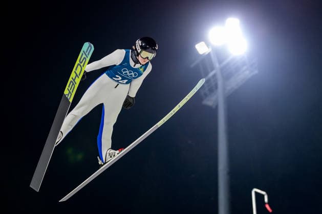 OLYMPICS - Winter Olympic Games, Olympische Spiele, Olympia, OS Milano Cortina 2026 VAL DI FIEMME,ITALY,05.FEB.26 - OLYMPICS, Ski jumping, Skispringen, Ski, nordisch - Winter Olympic Games Milano Cortina 2026, preview, normal hill, training, women. Image shows Paige Jones (USA).  GEPAxpictures xMatthiasxTrinkl