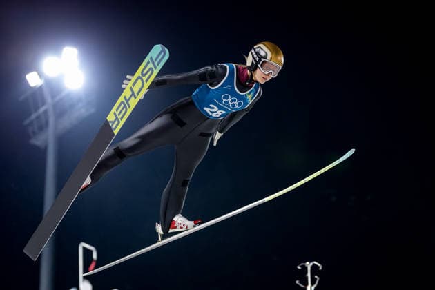 OLYMPICS - Winter Olympic Games, Olympische Spiele, Olympia, OS Milano Cortina 2026 VAL DI FIEMME,ITALY,05.FEB.26 - OLYMPICS, Ski jumping, Skispringen, Ski, nordisch - Winter Olympic Games Milano Cortina 2026, preview, normal hill, training, women. Image shows Josephine Pagnier (FRA).  GEPAxpictures xMatthiasxTrinkl
