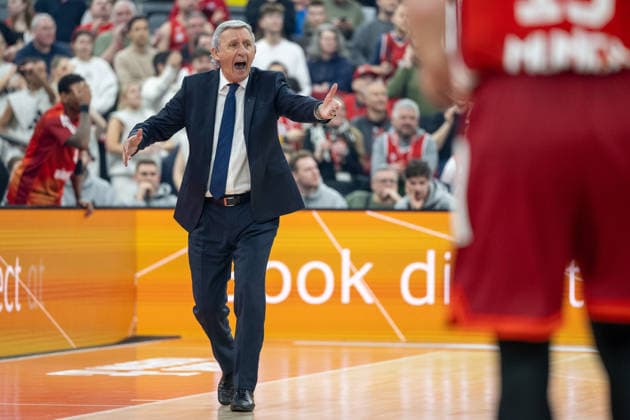 Chefcoach Svetislav Persic (FC Bayern Basketball) bruellt, FC Bayern Basketball vs. AS Monaco Basket, EuroLeague 27. Spieltag, 05.02.2026 Muenchen Bayern Deutschland