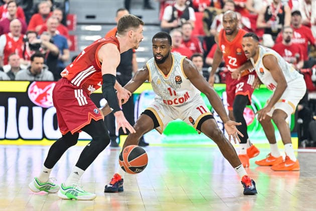 EuroLeague Baketball; FC Bayern München Basketball - AS Monaco Basket, 05.02.2026 MUNICH, GERMANY - 05. FEBRUARY: im Duell Andreas OBST (FC Bayern Basketball 13) und Alpha DIALLO (AS Monaco Basket 11) während dem Match zwischen dem FC Bayern Basketball und dem AS Monaco Basket am 27. Spieltag der EuroLeague im SAP GARDEN Copyright: xBEAUTIFULxSPORTS Goldbergx