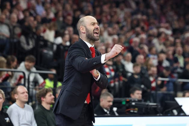 Vassilis Spanoulis (AS Monaco, Chef-Trainer) gestikuliert, GER, FC Bayern Basketball vs. AS Monaco, Basketball, Euroleague, 27. Spieltag, Saison 2025 2026, 05.02.2026, GER, FC Bayern Basketball vs. AS Monaco, Basketball, Euroleague, 27. Spieltag, Saison 2025 2026, 05.02.2026 Muenchen Copyright: xEibner-Pressefoto JennixMaulx EP_JML