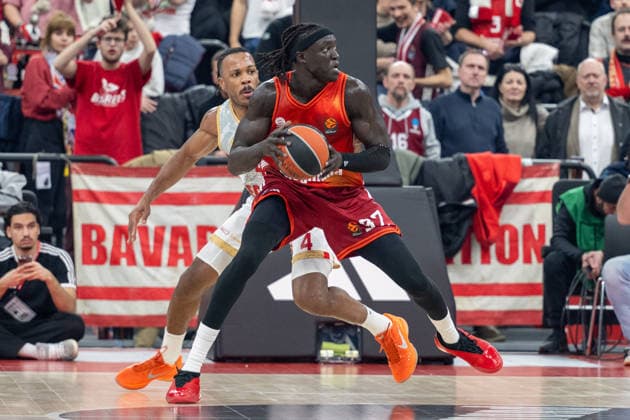 Jaron Blossomgame 4 (AS Monaco Basket), Wenyen Gabriel 32 (FC Bayern Basketball), FC Bayern Basketball vs. AS Monaco Basket, EuroLeague 27. Spieltag, 05.02.2026 Muenchen Bayern Deutschland
